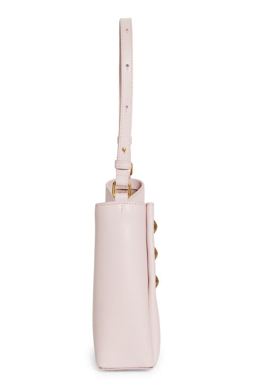 Shop Balmain Embleme Leather Handbag In Lightt Pink