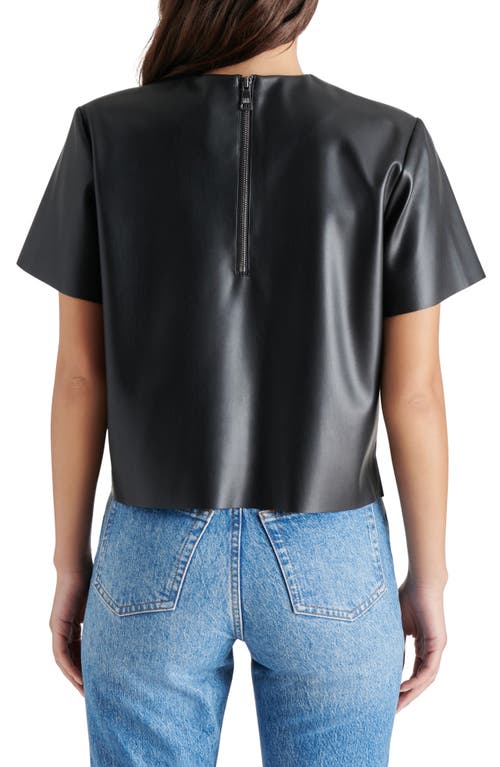 Steve Madden Ezra Faux Leather Top In Black