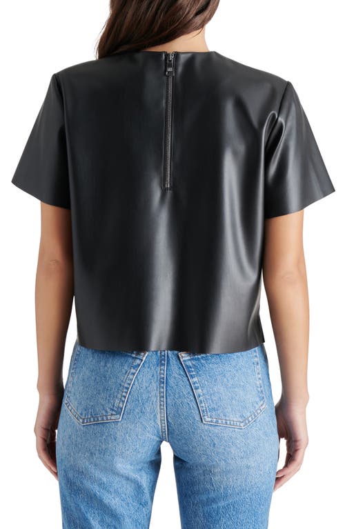 Shop Steve Madden Ezra Faux Leather Top In Black