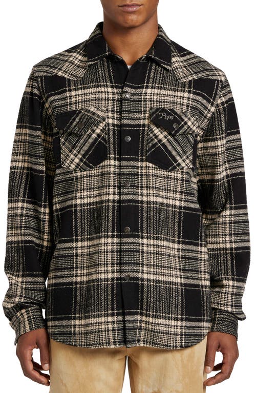 PRPS PRPS STAGING PLAID WESTERN SNAP-UP OVERSHIRT 