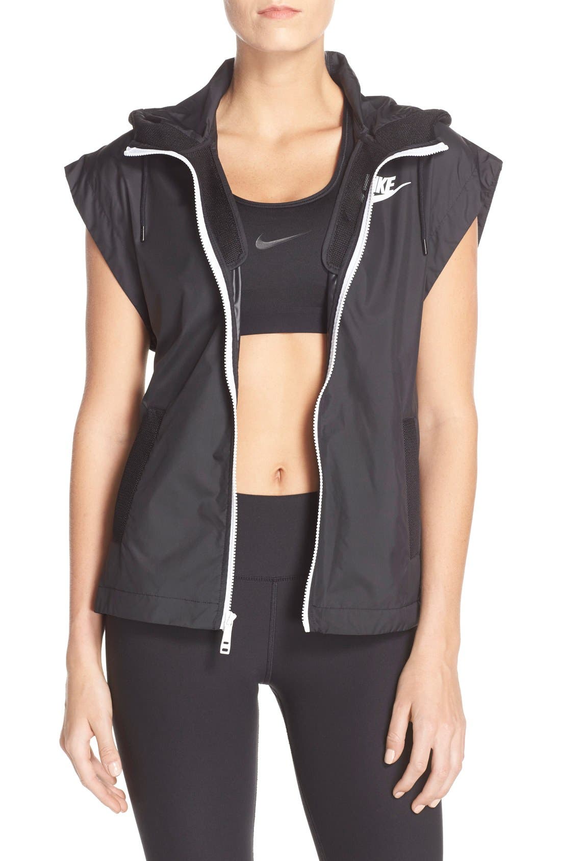 mens nike hooded vest