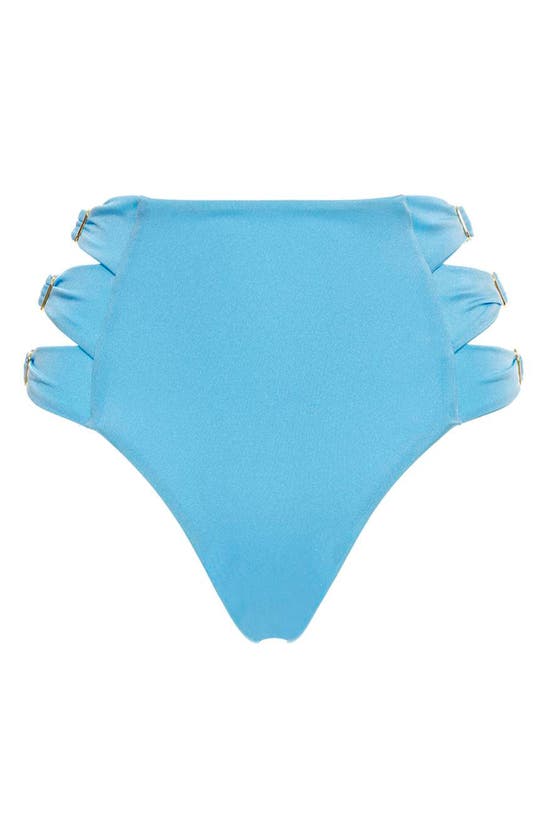 Shop Agua Bendita Willa Seed High Waist Bikini Bottoms In Blue