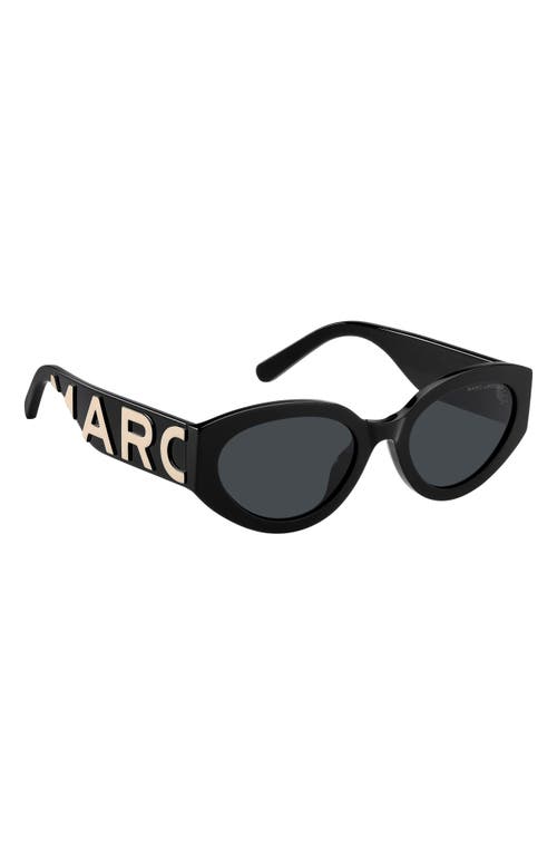 Shop Marc Jacobs 54mm Round Sunglasses In Black White/gray