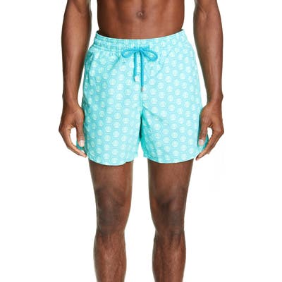 Vilebrequin Anchor Print Swim Trunks, Green