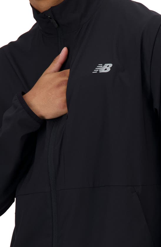 Shop New Balance Athletics Stretch Woven Jacket In Black