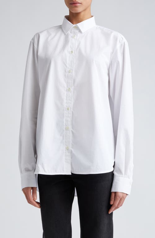 TOTEME Signature Organic Cotton Poplin Button-Up Shirt White at Nordstrom, Us