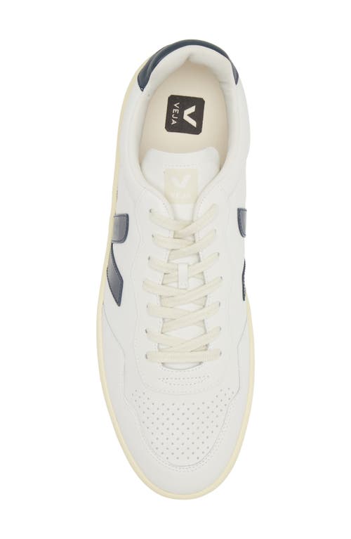 Shop Veja V-90 Leather Sneaker In Extra White Nautico