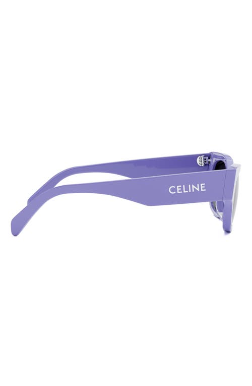 Shop Celine Monochroms 54mm Cat Eye Sunglasses In Shiny Lilac/smoke