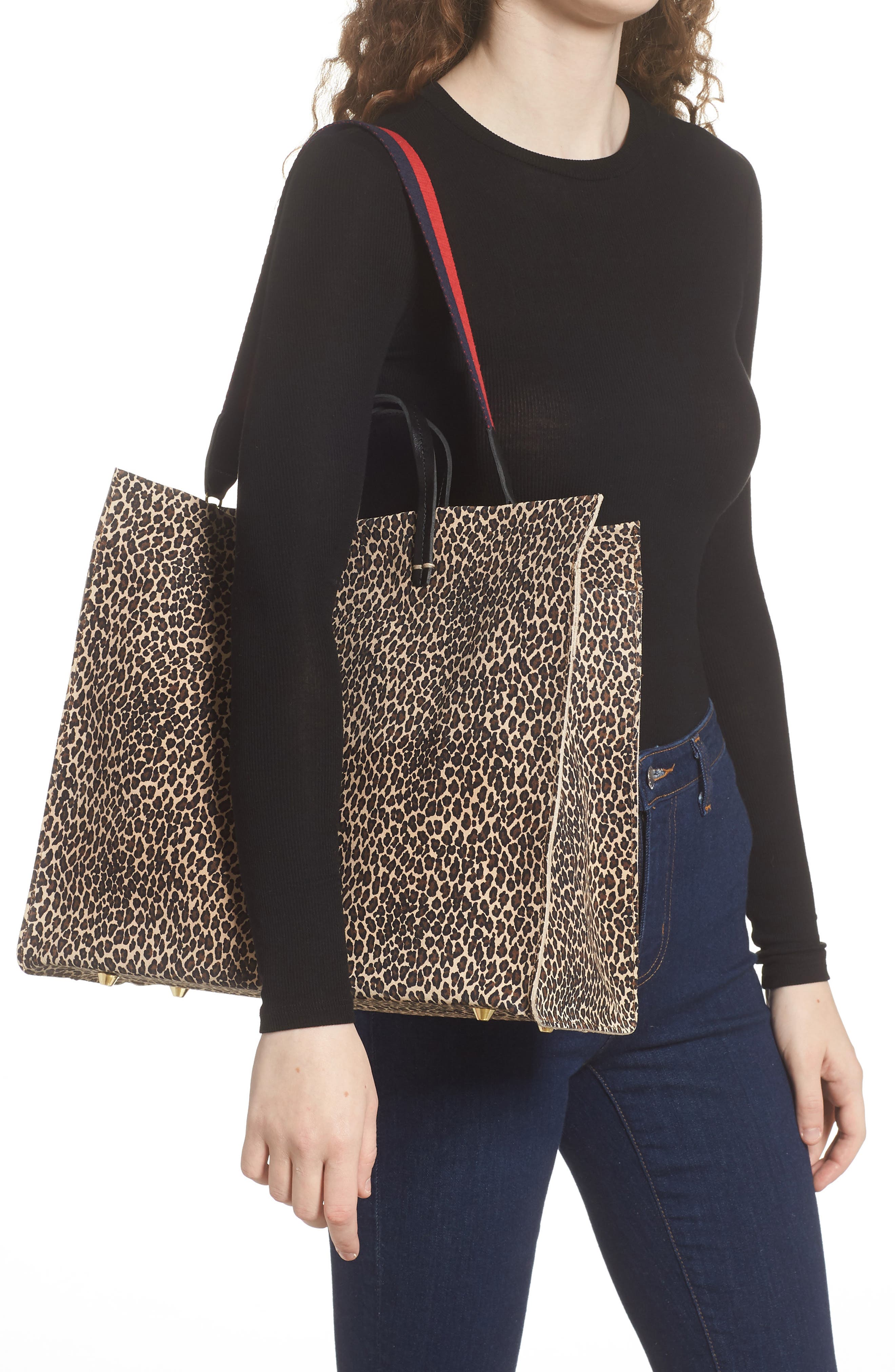 clare v leopard tote
