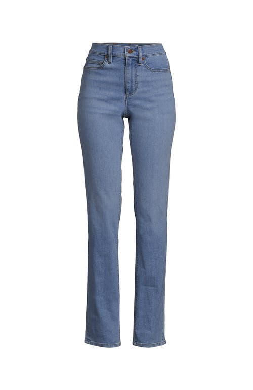 Shop Lands' End Recover High Rise Straight Leg Blue Jeans In Mellow Indigo