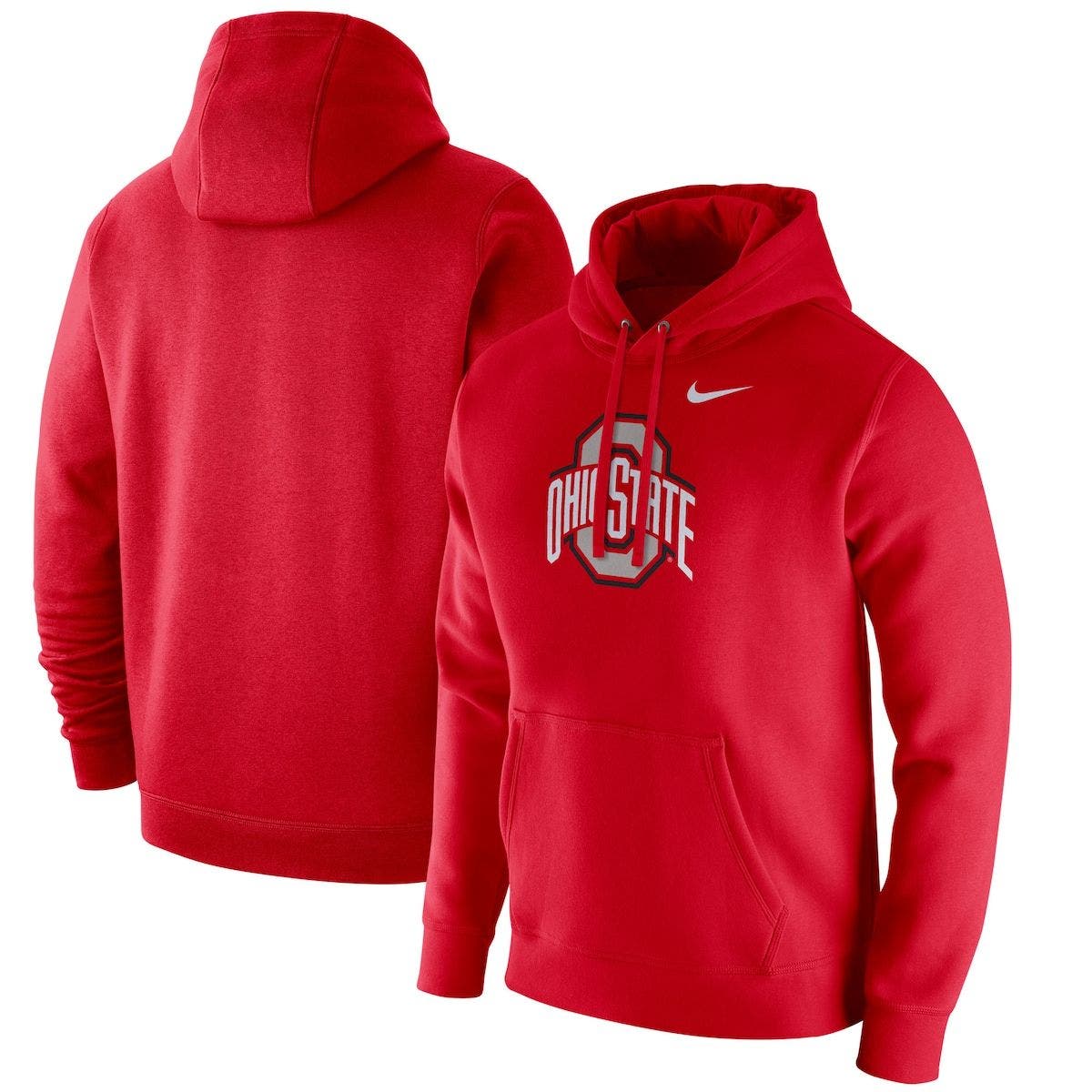 nike men's ohio state buckeyes gray club fleece pullover hoodie