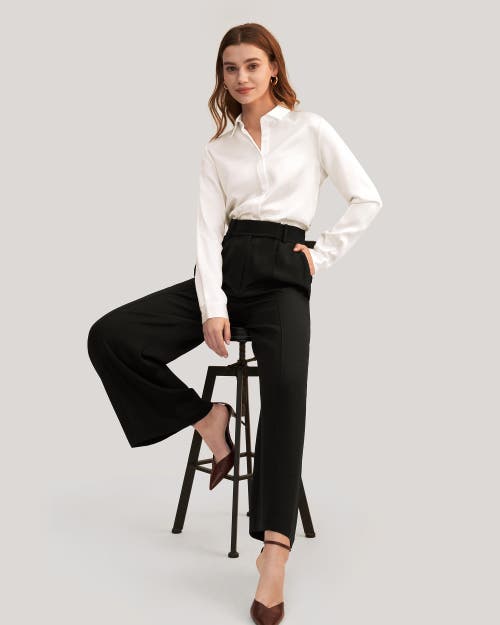 Shop Lilysilk Basic Concealed Placket Silk Shirt In Natural White