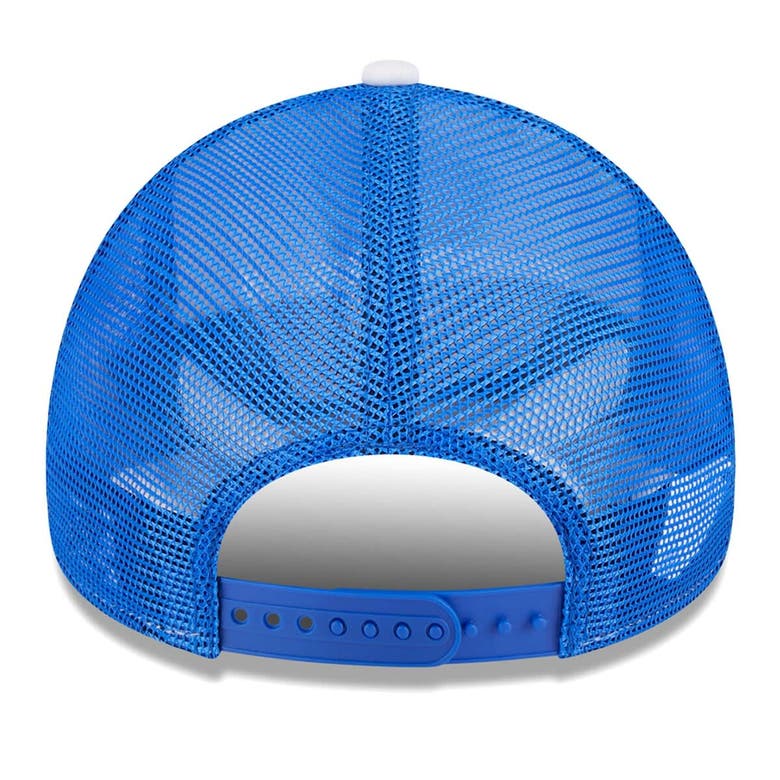 Shop New Era White/blue Seattle Sounders Fc Court Sport Foam A-frame 9forty Adjustable Trucker Hat