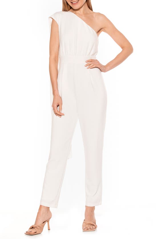 Alexia Admor Asymmetrical Ruffle Jumpsuit In Ivory