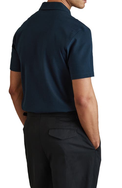 Shop Reiss Cayman Half Zip Polo In Navy