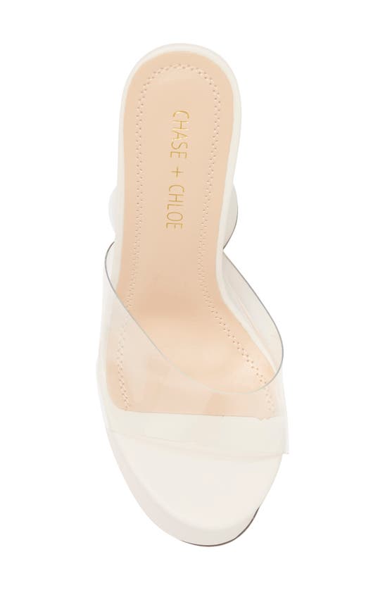 Chase & Chloe Miranda Sculpted Stiletto Platform Sandal In Clear Nude