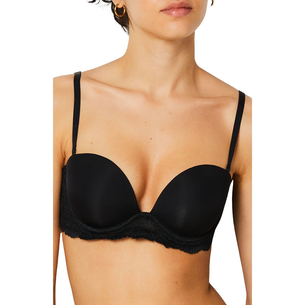 Etam Idole Underwire Bandeau Push-up Bra In Black
