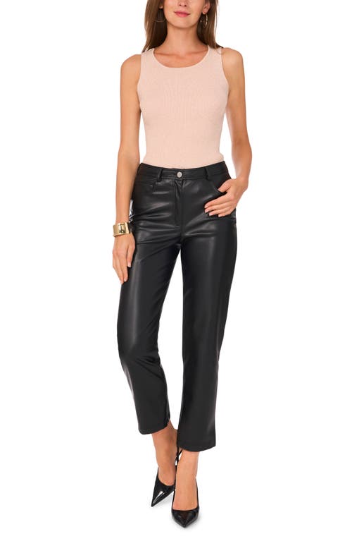 Shop Vince Camuto Metallic Rib Sleeveless Sweater In Sepia Rose Gold