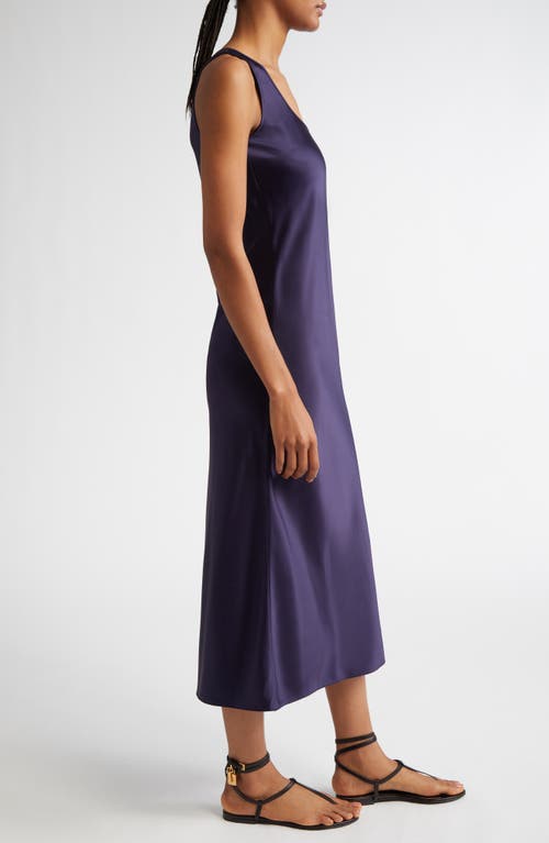 Michael Kors Collection U-neck Sleeveless Satin Midi Dress In Maritime