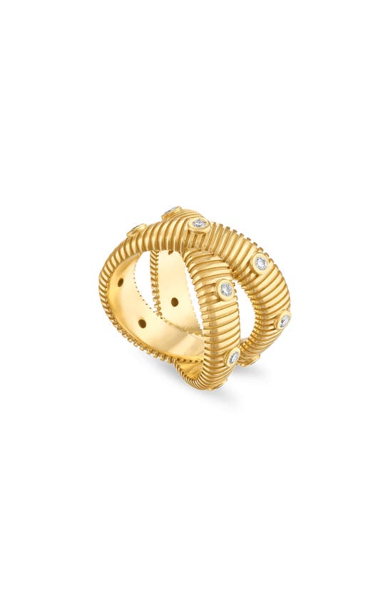Shop Pamela Zamore Clio Diamond Crossover Band Ring In Gold