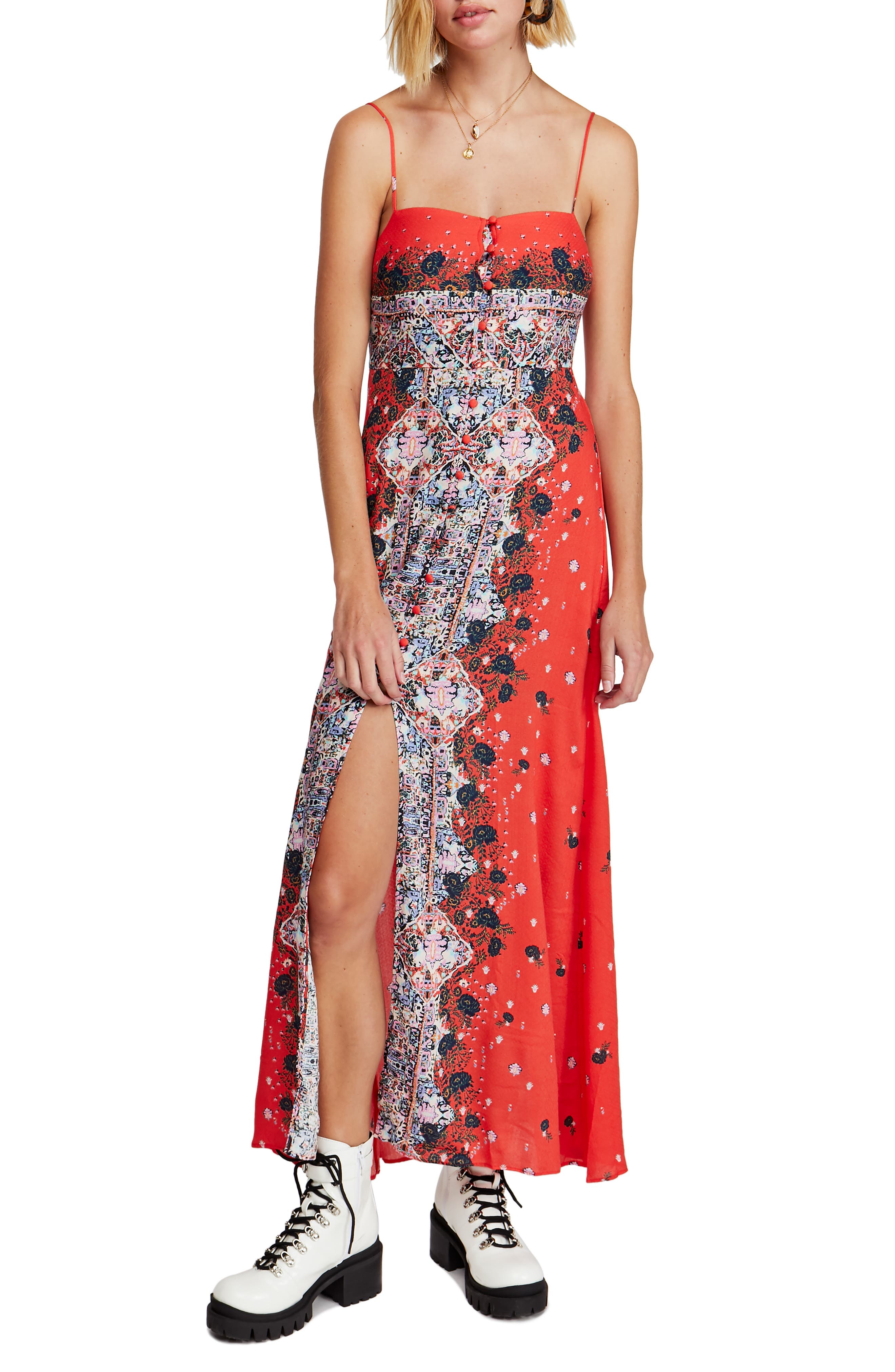 free people morning song printed maxi dress