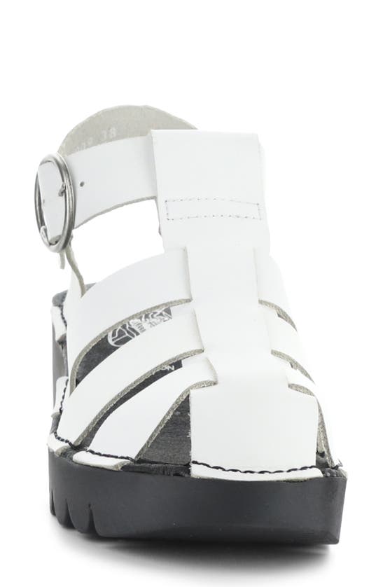 Shop Fly London Emme Platform Fisherman Sandal In Off White Bridle