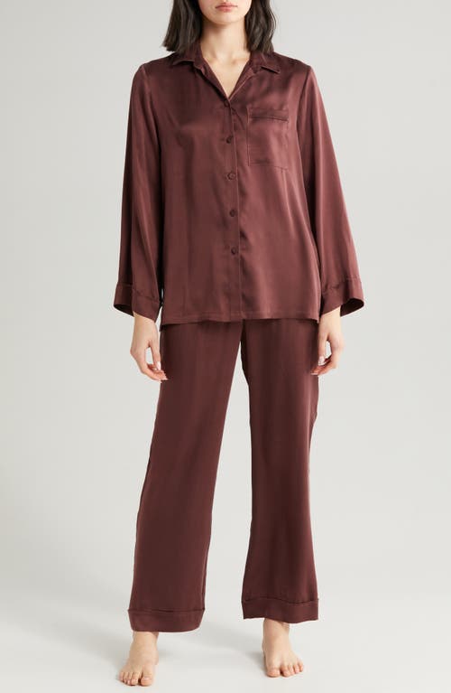 Audrey Silk Pajamas in Dark Chocolate
