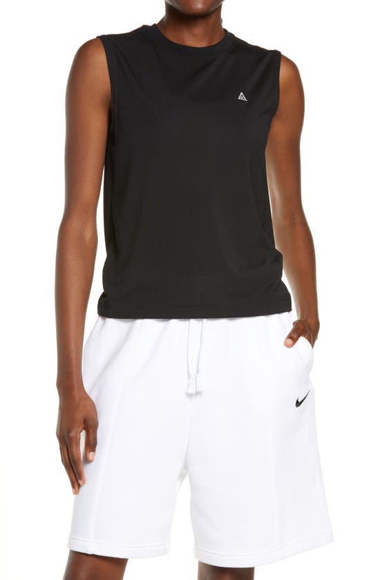Nike Women's Acg Dri-fit Adv "goat Rocks" Sleeveless Tank Top In Black/ Dark Smoke Grey/ White