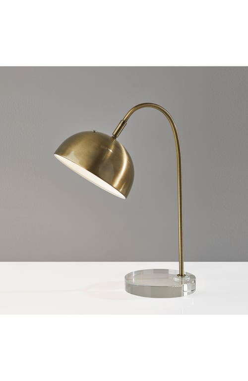 Shop Adesso Lighting Dome Task Desk Lamp In Antique Brass/clear Glass
