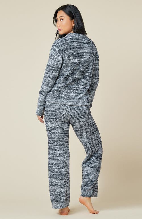 Shop Softies Heather Marshmallow Johnny Collar Lounge Set In Heather Black