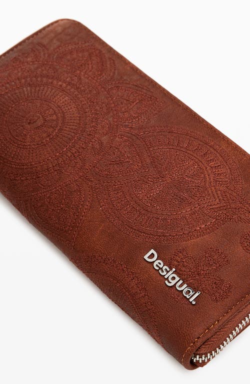 Shop Desigual Mone Dejavu Faux Leather Wallet In Brown