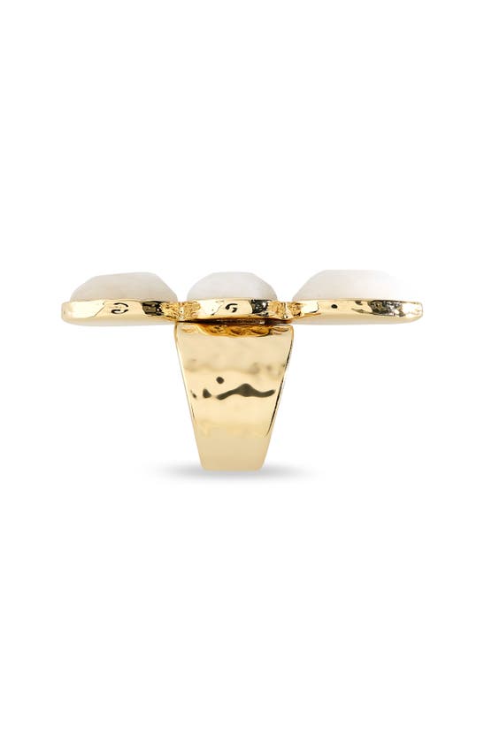 Shop Nordstrom Three-stone White Jade Ring In White- Gold