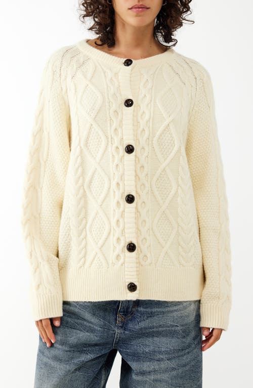 Shop Bdg Urban Outfitters Cable Cardigan In Cream