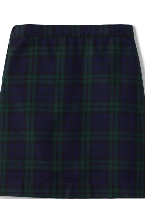 Shop Lands' End School Uniform Girls Plus Plaid A-line Skirt Below The Knee In Classic Navy/evergreen Plaid