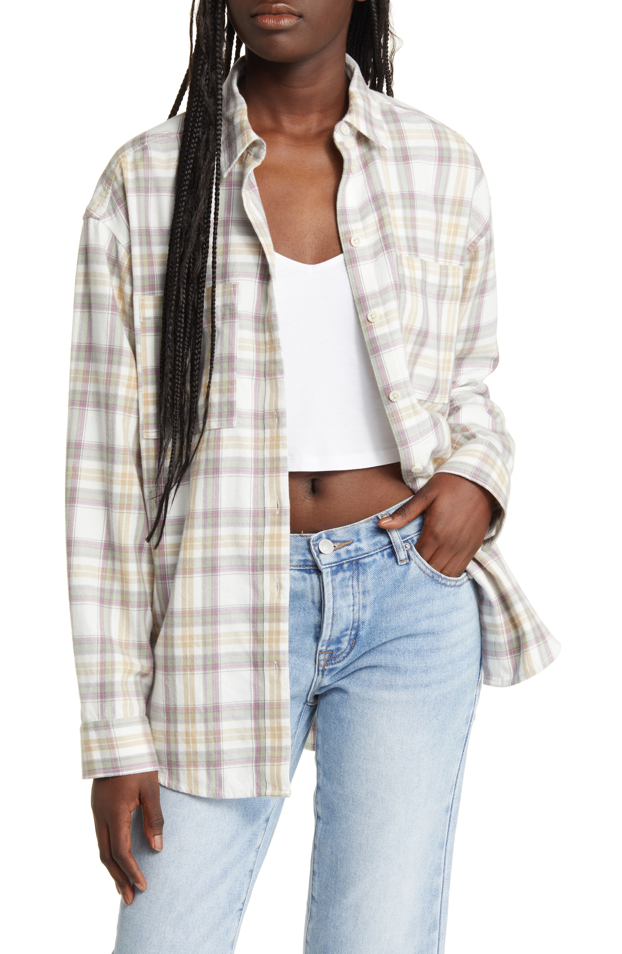 Cozy Plaid Oversize Cotton Flannel Shirt