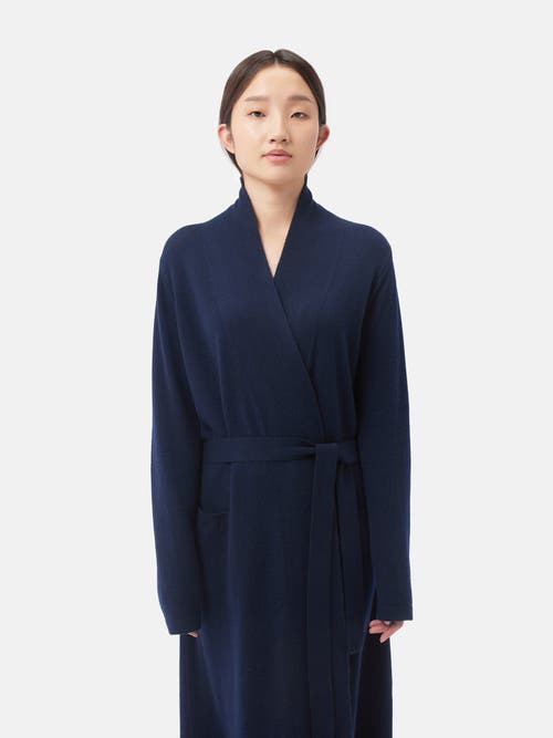 Gobi Cashmere Long Cashmere Robe In Navy