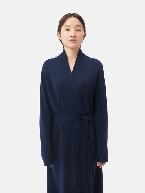 Shop Gobi Cashmere Long Cashmere Robe In Navy