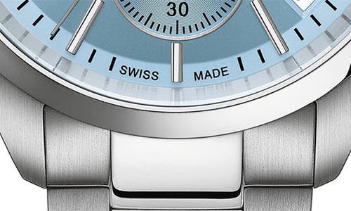 Tissot Pr100 Chronograph Bracelet Watch, 40mm In Ice Blue/silver