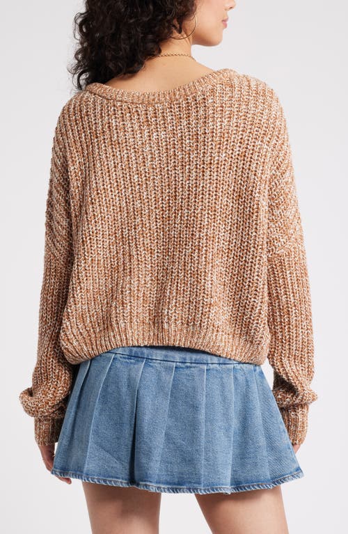 Shop Bp. Relaxed Reversible Sweater In Tan Thrush Marl