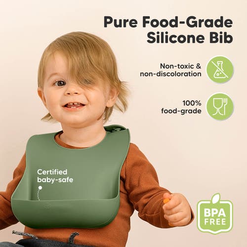 Keababies Prep Silicone Bibs In Slate