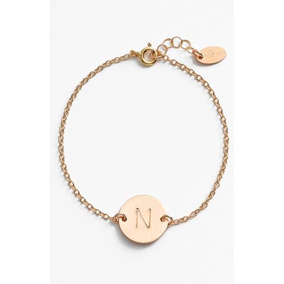 Nashelle 14K-Gold Fill Initial Disc Bracelet