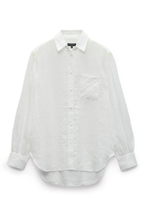 Rag & Bone Maxine Linen Button-up Shirt In White