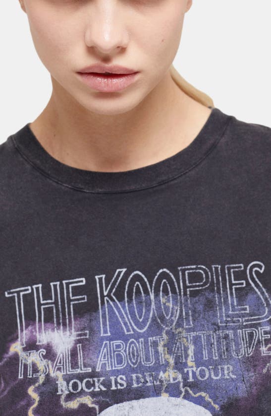 Shop The Kooples Cheetah Graphic Jersey T-shirt In Black Washed