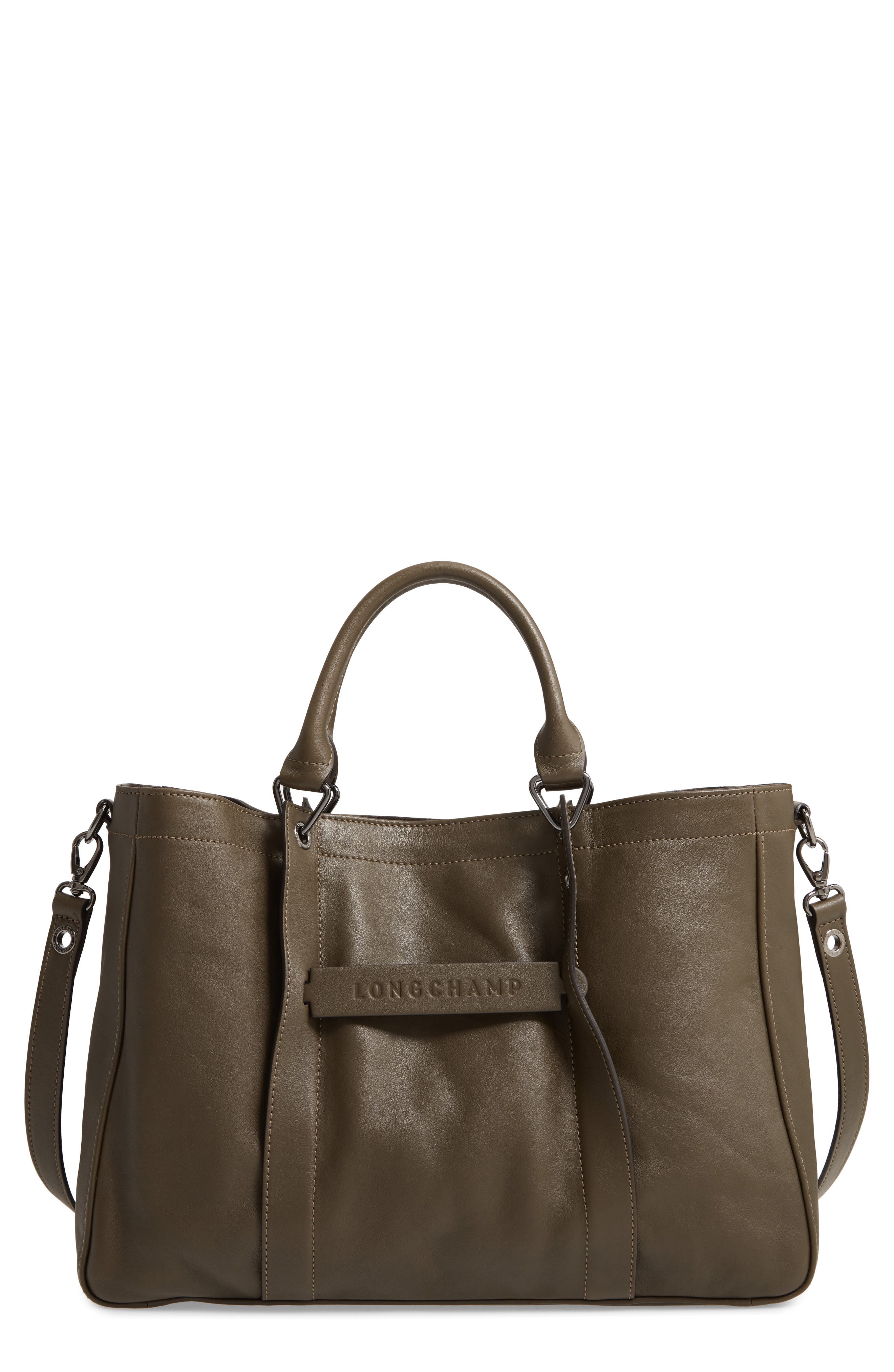 Longchamp '3D - Medium' Leather Tote 