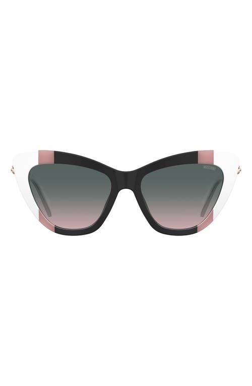 Moschino 54mm Gradient Cat Eye Sunglasses in Black/pink/white at Nordstrom