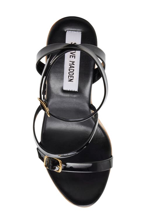 Shop Steve Madden Lilia Ankle Strap Platform Sandal In Black Patent