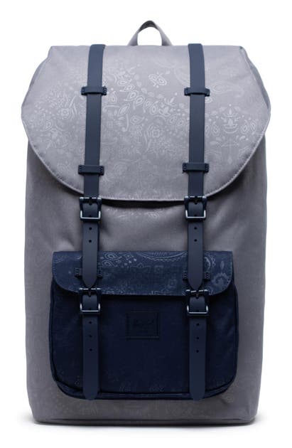 Herschel Supply Co Little America Backpack In Grey/ Peacoat Bandana
