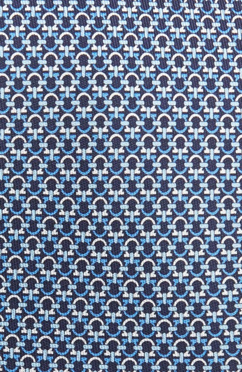 Shop Ferragamo Gancini Pattern Silk Tie In F.navy/azzurro