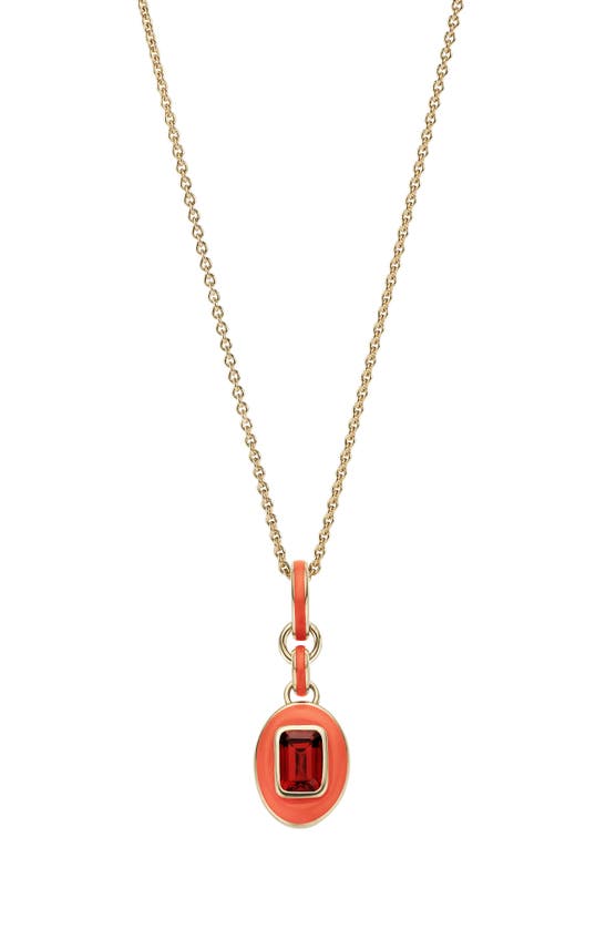 Cast The Stone Charm Necklace In Orange