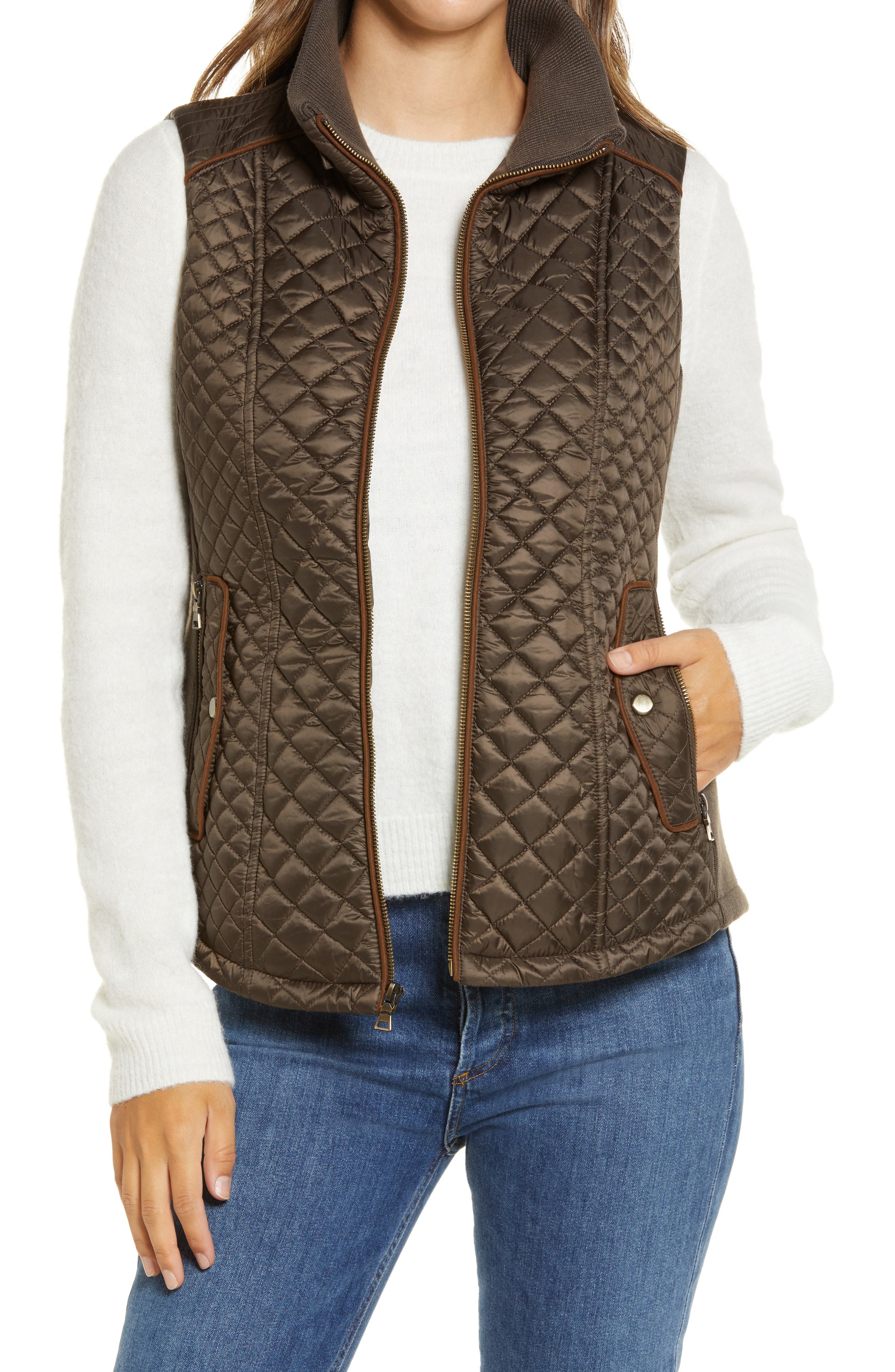 quilted vest with hood